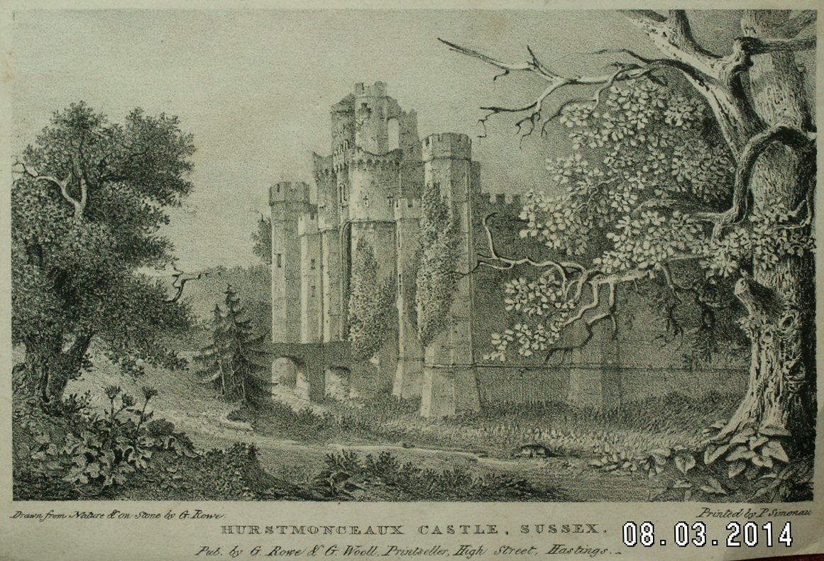 Lithograph - Hurstmonceaux Castle, Sussex. - Rowe